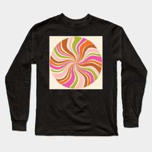 Groovy Retro Sweets Inspired Boho Swirl Long Sleeve T-Shirt